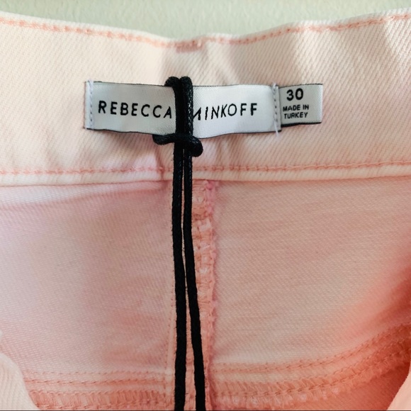 REBECCA MINKOFF Dominica high rise straight jeans pale pink LOVE - Picture 14 of 16
